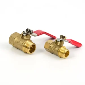 Bronze Red Handle 1/2” Small Double Internal Tooth Ball Valve Manual OEM Water Switch Pipe Air Pump Valve PTFE Sealing ISO9001
