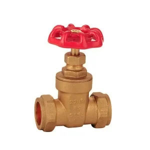 Bronze or Brass Gate Valve Compression End BS Light Pattern Sleeve Gate Valve 3/4 Inch Brass Forged Gate