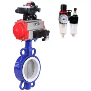 Butterfly Valve Carbon Steel Compact Flanged Pneumatic WBV3432P-2W-Fb-H Body