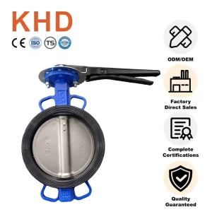Butterfly Valve Ductile Cast Iron Stainless Steel 304 316 Wafer Type Rubber Seat for Water Gas Oil