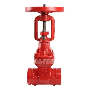 CA Fire Ductile Iron Grooved Rising Stem Extension Gate Valve OS&Y Type DN100 Flanged NPT/BSPT Water Foam Fire Protection