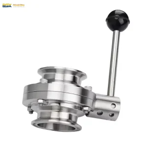 CE Certification 3A ISO Standards Sanitary Stainless Steel 304 316L Tri clamp Butterfly Valve Manual Food Grade