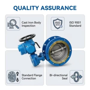CE Certified Industrial Quality Heat Resistant Flange Mount Double Eccentric Soft Seal Butterfly Valve