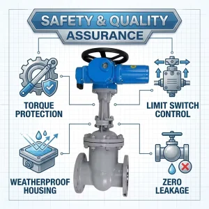 CE Certified Long Lifespan Casting Ductile Iron Alloy Material DN50 DN600 ODM Custom Electric Gate Valves
