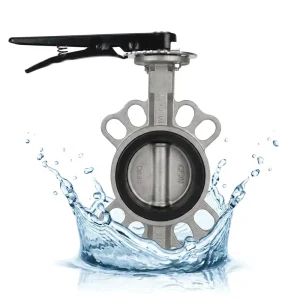 CF3M SS316L Stainless Steel Wafer Butterfly Valve Metallic Sealing Hand Lever PN16 Chemical Acid Corrosive Fluid