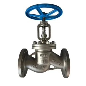 CF8 Disc 316 Stainless Steel Bonnet Manual Control Globe Valve Bellow Seal Flange X Flange PN16 PN25 High Temperature Oil 4 Inch