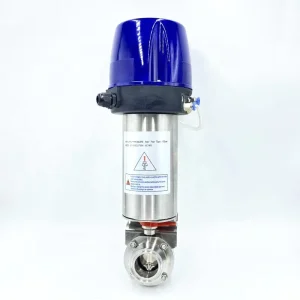 CF8 Sanitary Tri-Clamp Butterfly Valve with Intelligent Pneumatic Actuator 304 Stainless Steel
