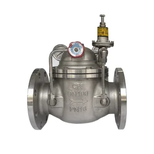CF8 Stainless Steel Pilot Operated Pressure Reducing Valve PN16 DN100 Flanged Water Pressure Regulator