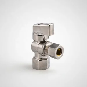 CUPC NSF 372 Lead-Free NSF 61 Forged Quarter-Turn Angle Supply Stop Shut-Off Valve Bright Nickel Plated