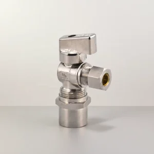CUPC NSF 372 Lead-Free NSF61 Forged Quarter-Turn Angle Shut-Off Valve Bright Nickel Plated