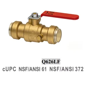 CUPC and NSF Certified 1 2″ to 1″ 200 psi Push Fit Connected Lead Free Brass Ball Valve with Drain