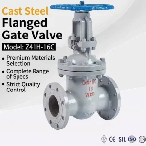 Carbon Steel Gate Valve Z41H PN16 Flanged Cast Steel Stop Valve for Steam DN15 to DN600