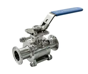 Carbon Steel Sanitary Non-Retention 3 Pc Manual Ball Valve 200 psi Tri Clamp ISO/DIN Compatible FPM