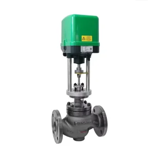 Cast Iron Body Single Seat Two Way Electric Valve High Temperature Steam Proportional Pressure Regulator for Water Gas Oil DN25