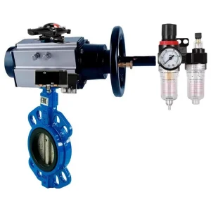 Cast Iron QT450 Butterfly Valve EPDM 16bar -20 to 100°C with DA Pneumatic Actuator 220V Limit Switch EX AFC2000