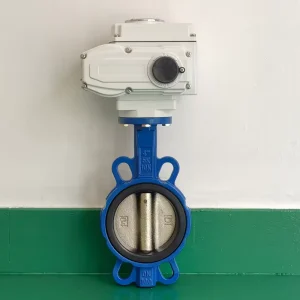 Cast Iron Wafer Butterfly Valve, EPDM Seat, PN16, 220V Electric Actuator, On/Off Control for Water Treatment HVAC Pipeline