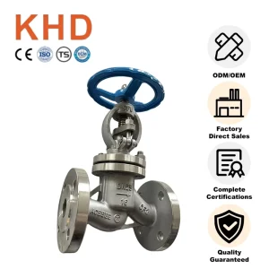 Cast Stainless Steel DN25 304 Globe Valve Manual Shutoff Flange Type Stop Bellows Seal Shutoff Valves
