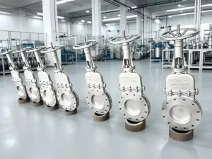 Cast Steel Lug Knife Gate Valve 8 Inch Class150 Gearbox Bi Directional Metal Sealed Wear Resistant Ore Processing