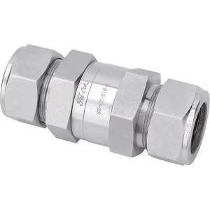 Check Valve SS316 Double Ferrule 3000PSI 6000psi Manual High Temperature PTFE Sealing OEM 3-Year Warranty