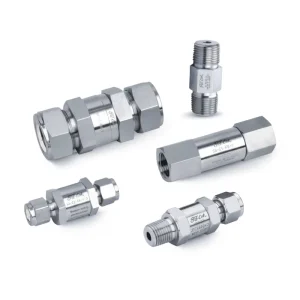 Check Valve SS316 Double Ferrule C1 up to 6000 PSI Manual High Temperature PTFE Sealing 1/8″-1″ Port OEM