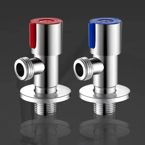 China Custom Made Manual Explosion Proof Stainless Steel Angle Valve for Cold Water Red Blue Wheel DN15 Male Thread Medium