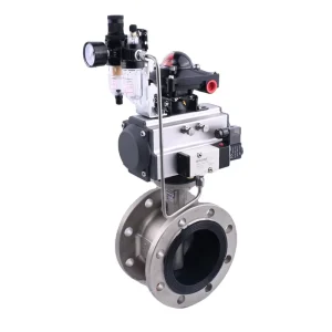 China Factory High Quality Custom Stainless Steel Pneumatic Pneumatic Actuator Flange butterfly Valve