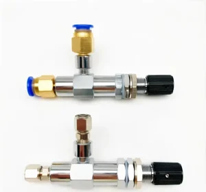 Chromatograph Precision Gas Needle Valve with Flow Control 6mm Quick Connect 3mm Pin