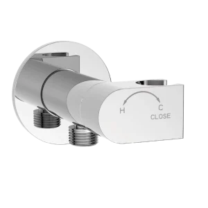 Chrome Brass Hot and Cold Water Angle Shut-Off Valve for Bidet Sprayer