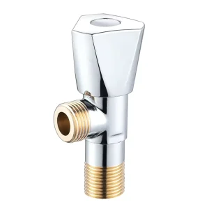 Chrome Double Angle Valve Brass Toilet Faucet