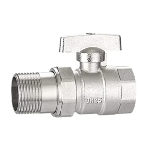 Chrome Plated Brass Union Ball Valve DN25 One End Male Thread Union Connection Straight Ball Valve for Heating Water System