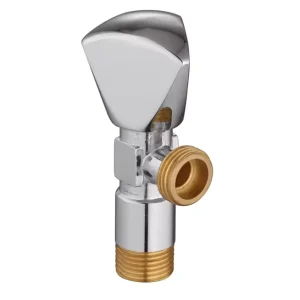 Chrome-Plated Stainless Steel and Brass Bathroom Angle Valve Faucet Accessory