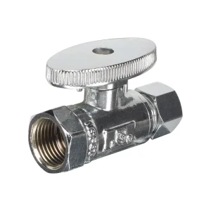 Chrome Plated Straight Stop Valve Zinc Alloy Handle Compression Connection Water Shutoff Valve