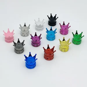 Colorful Car Tire Personality Valve Cap ABS Crown Valve Cover Custom Tyre Nozzle Caps Valve Stem Cap 1 Unit Tire Valve Caps