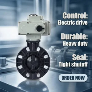 Compact Electric Actuated Wafer UPVC Butterfly Valve Modulating Signal Optional Remote Automated Air Liquid Cut off Valve