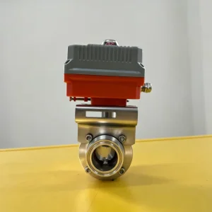Compact Electric SS2205 Sanitary Tri Clamp Butterfly Valve 220V AC for Corrosive Media