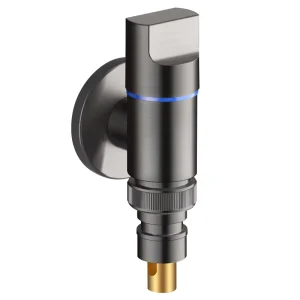 Compact Mini Space Saving Bathroom Washing Machine Faucet Cold Water Automatic Shutoff Valve Brass Chrome Finish 5 Year Warranty