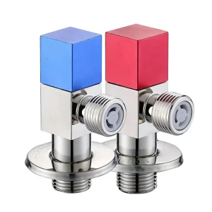 Copper Brushed Modern Minimalism Square Wire Drawing Hot Cold Toilet Anti Backflow Check Heater Angle Valve Ball 1 2 in