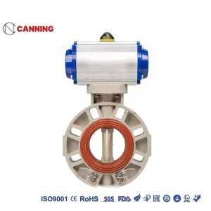 Corrosion-Resistant Acid and Alkali Resistant PPH Plastic Pneumatic Butterfly Valve D671X-10 High-Platform Lug-Type Vertical Plate Flange