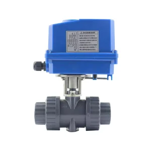 Corrosion Resistant PVC Double Union Electric Ball Valve Socket Weld NPT Quick Disassembly Design Automated Shut off Valve