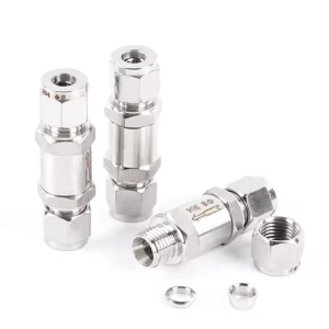 Corrosion Resistant Stainless Steel Double Ferrule Spring Loaded Check Valve