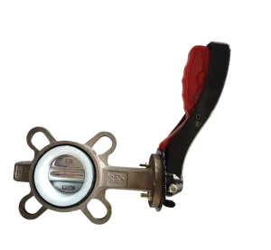 Corrosion resistant Manual Butterfly Valve PTFE Rubber Lining Stainless Steel for Gas Water Oil Acid Normal Temperature