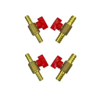 Custom 3/8″ ID Brass Barb Ball Valve 2 Way Shutoff with Hose Barb Fitting 1/4″ Ball Valve with Barb