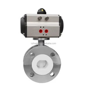 Custom Anti Leakage Pneumatic PTFE Lined Flanged Butterfly Valve for Water Treatment Environmental Protection