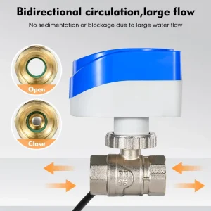 Custom Logo OEM IP68 Brass Electric Actuator Ball Valve 3 Way NPT Connection CE RoHS Certified Motorized Water Valve PTFE 200
