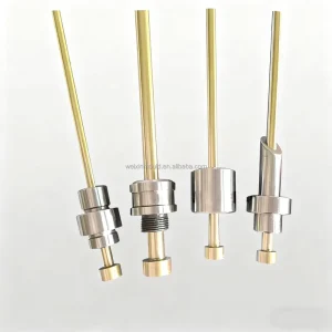 Custom Made Hot Runner Valve Pin Sleeves Steel Plastic Molds Needle Valve Components 0.001mm Tolerance TiN DLC Coating for
