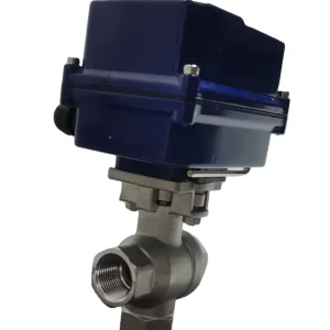 Custom made electric threaded three way ball valve L/T type 316 304 stainless steel