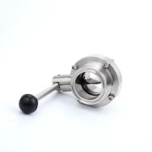 Customizable CE Certified Sanitary Butterfly Valve 3A DIN Standard SS304 Water Commercial Kitchen Use Quick Clamp Manual Pull