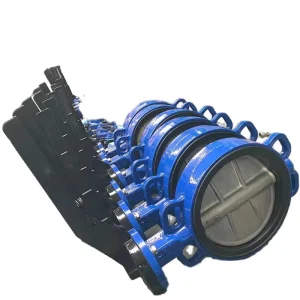 Customizable Large Diameter Wafer Soft Seated Ductile Iron Butterfly Valve Manual Operated for Water Treatment Lanhui Brand