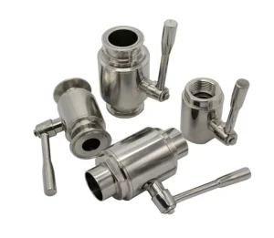 Customizable OEM Manual Two Way Straight Three Pinch Ball Valve Hygienic Food Grade 304 316L Stainless Steel for Beverage