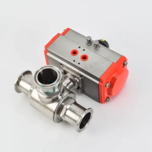 Customizable OEM Stainless Steel Sanitary 3 Way Pneumatic Quick Release Ball Valve for Water Oil gas Applications